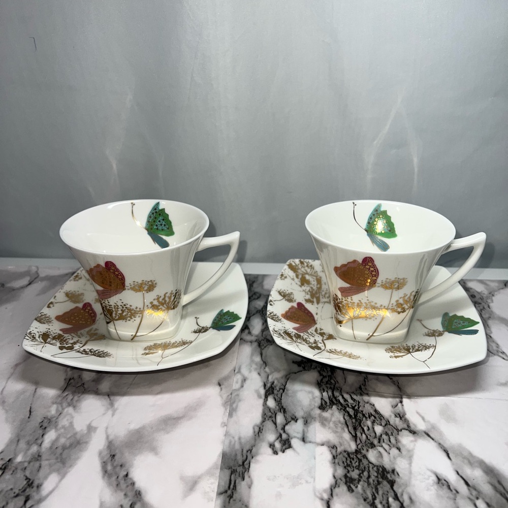 Teavana Teacup Saucer Set High Quality Bone China